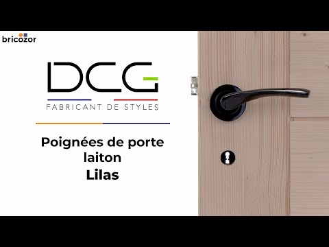 Poignées de porte sur rosaces - laiton - Lilas DCG