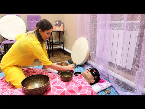 ASMR Amazing Tibetan singing bowls massage by Lyudmila