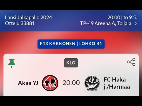 P13 Kakkonen Akaa YJ - FC Haka j./ Harmaa
