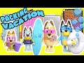 Bluey And Bingo Family Pack Suitcase For Vacation At Heeler House
