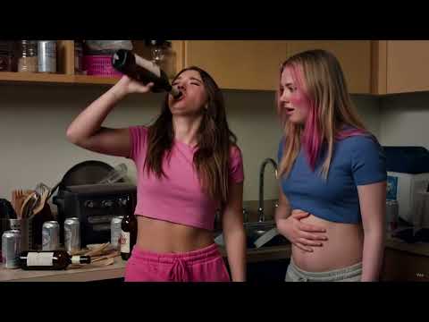 Girls party weight gain belly stuffing