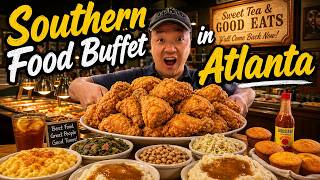 Eating EVERYTHING at Atlanta's All You Can Eat SOUTHERN COMFORT FOOD Buffet!