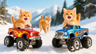 Download lagu Mama Cat Trims Fur on the Farm and Makes Tiger Hat For Kittens At Home🐾🎩🐯 mp3