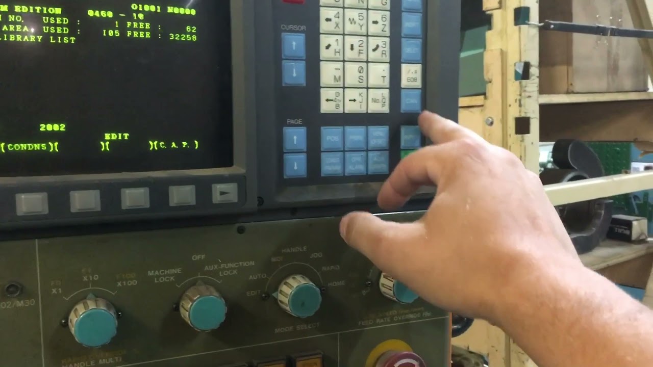 Fanuc 0m control - basic operation- set up drip feed or memory mode