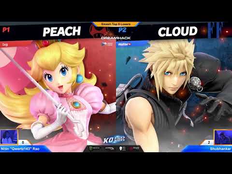 qwertz143 (Isabelle/Peach) vs Aster (Cloud) - DreamHack India 2018 - Losers Top 8 - Smash Ultimate