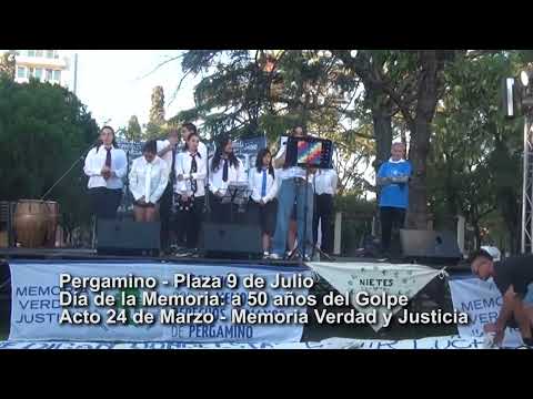 Pergamino, Plaza 9 de Julio Acto 24 de Marzo : Memoria Verdad Justicia Exposicion de Karina Gorordo