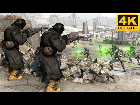 WARHAMMER 40K CINEMATIC BATTLE - Death Korps of Krieg vs Necrons (4K)