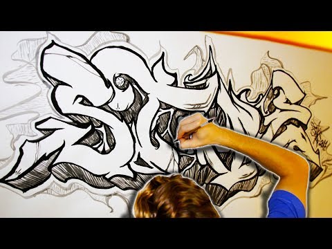 Huge Freestyle B/W Graffiti Poster Painting
