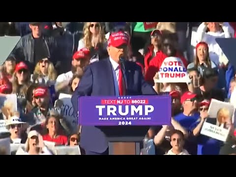 RABID Trump crowd cheers as Trump's brain crumbles, half of crowd LEAVES