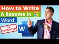 How To Create A Resume In Microsoft Word In UNDER 5 Minutes