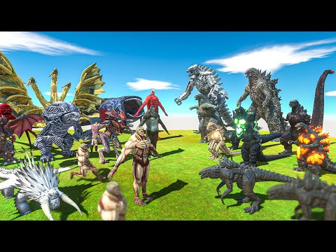 Kaiju Team + Titans VS ALL EVOLUTION Godzilla x Mecha Godzilla - GODZILLA War
