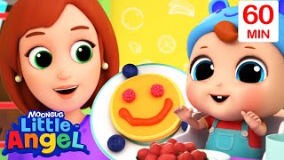 Yummy Breakfast 🥞 | Little Angel | Kids Cartoons & Nursery Rhymes | Moonbug Kids