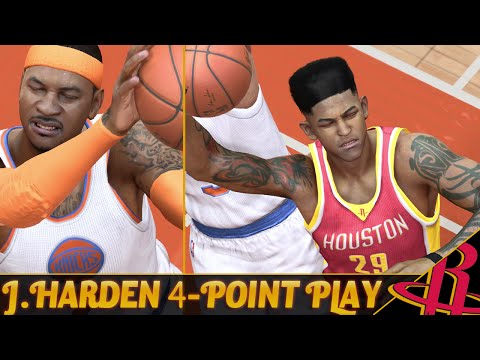 NBA LIVE 15 Rising Star - J.Harden 4 POINT PLAY!! Adrian Finishes First Alley-Oop!!