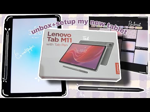 unbox my new tablet + setup with me🪐🎀 | lenovo m11 tab + pencil |