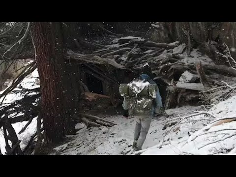  I Built a Hidden Survival Shelter in Deep Snow | Extreme Bushcraft