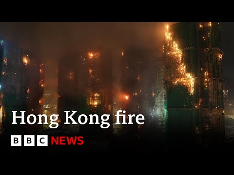Video | At least 13 dead as more than 700 firefighters tackle Hong Kong fire | BBC News