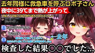 深夜に突然の高熱が出て救急車を呼んだ結果、意外な病気だったロボ子さん【ロボ子さん】