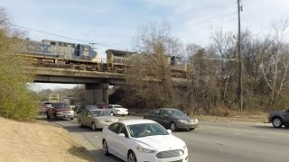 preview picture of video 'CSX Railroad Bridge Over U.S. 72 Crossed by Autorack Train - Athens, AL'
