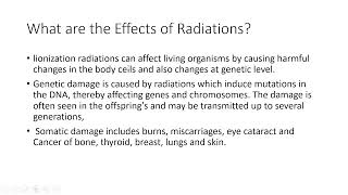 Nuclear hazards & impact on human healthy