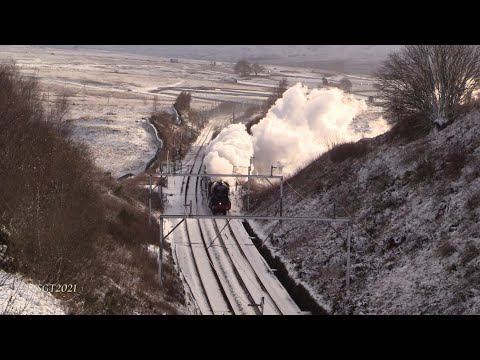 Flying Scotsman Battles Storm Arwen  and the Snow over Shap 27/11/21.