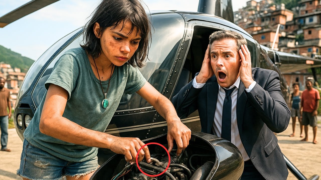 MENINA POBRE AJUDA MILIONÁRIO A CONSERTAR SEU HELICÓPTERO! ELE VIU SEU PINGENTE E CAIU DE JOELHOS