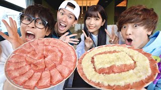 昨日の24時水泳が終わってから編集したのかな!?あれだけの大型企画でしかもめっちゃ体張る系の疲れる企画だったから今日は動画はないかな?と思ってたけど今日も2人を見れてめっちゃ嬉しいかった🥰改めてチームの皆さん本当にお疲れ様でした❣️ - 【大食い】スカイピースと高級焼肉店の牛タンなら10万円分食べれるでしょ!!