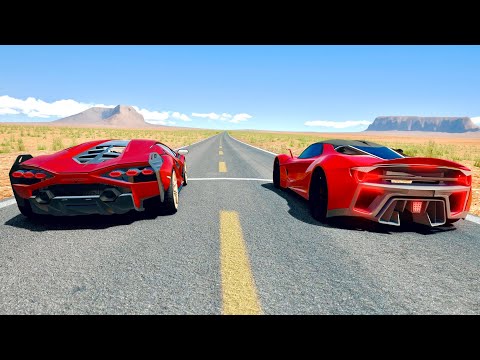 Ferrari Stallone 2022 vs Lamborghini Sian - Desert Drag Race