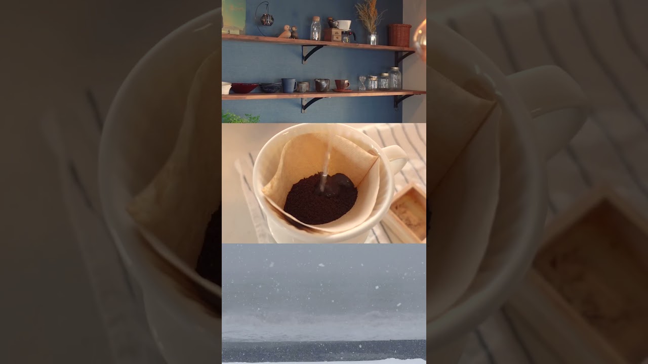 雪が降った冬の日。海の家での暮らし。 #slowlife  #coffee #metime