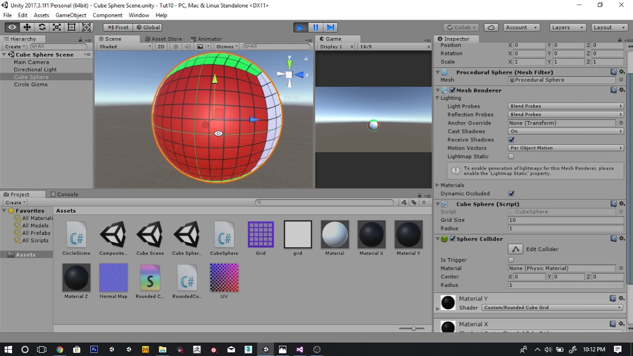 Catlikecoding's Unity Tutorial : Cube Sphere