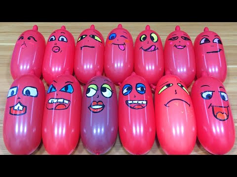 RED BALLOONS | Making Slime with Funny Balloons - Satisfying Slime video #1207