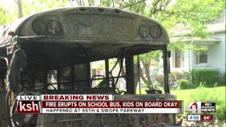Pathway Academy school bus catches fire in KCMO
