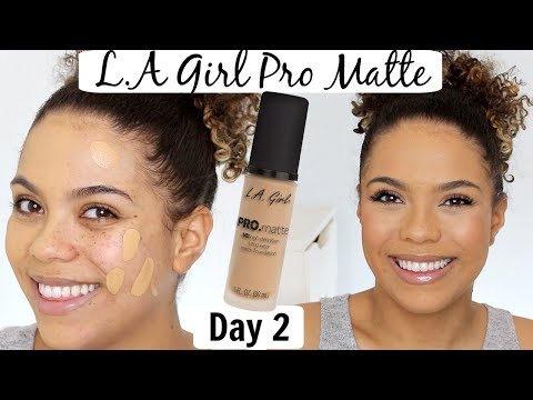 LA Girl Pro Matte Foundation Review/Wear Test | 12 DAYS OF FOUNDATION DAY 2 Video