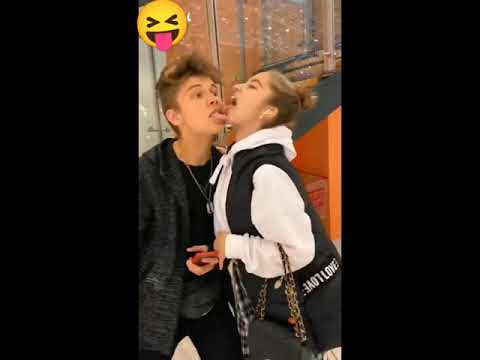 girl licking boy's face in kiss or slap 😝😂
