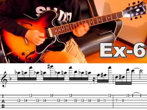 10 Cool Jazz Funk Guitar Licks in F with TAB
