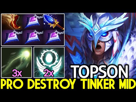 TOPSON [Skywrath Mage] 4x Null Talisman Destroy Tinker Mid Crazy Game Dota 2