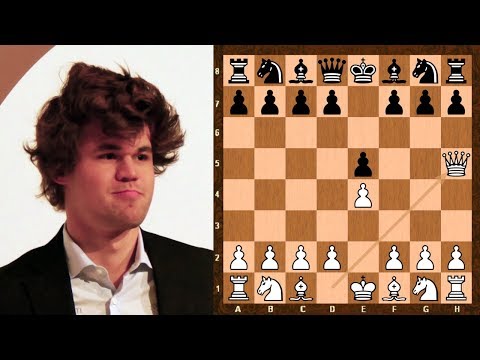 Magnus Carlsen plays an outrageous but not entirely terrible chess opening very early on Move two!