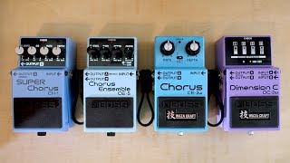 Video thumbnail for Boss Chorus Shootout + Opinion: CH-1 vs. CE-5 vs. CE-2w vs. DC-2w (in Mono & Stereo) by Made by Miike