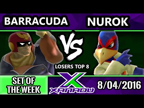 S@X 161 - Nurok (Falco) Vs. Barracuda (Captain Falcon) SSBM Losers Top 8 - Smash Melee