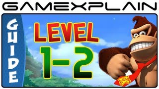 Donkey Kong Country Returns 3D: King of Cling 1-2 (Puzzle Pieces, KONG Letters Guide, Walkthrough)