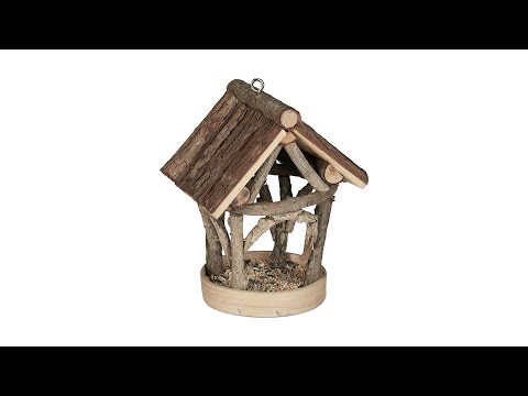 Vogelfutterhaus zum Aufhängen Braun - Bambus - Holzwerkstoff - 17 x 23 x 14 cm