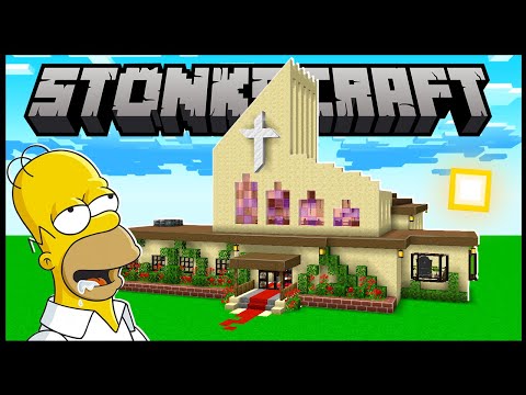 COMO CONSTRUIR A IGREJA DO SIMPSONS NO MINECRAFT!! - StonksCraft #60