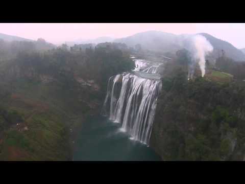 Aerial Huangguoshu Waterfall