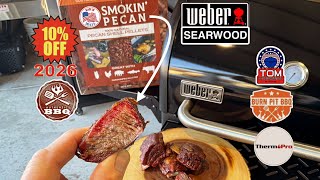 Best Smoke Ring From A Pellet Smoker! / Using Smokin Pecan Shell Pellets! / Weber Searwood!