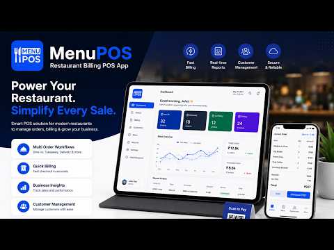 Restaurant Billing App-MenuPOS video thumbnail
