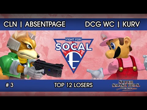 Fight For SoCal 3 - CLN | AbsentPage (Fox) VS DCG WC | Kurv (Luigi) - SSBM - Top 12 Losers (Round 4)