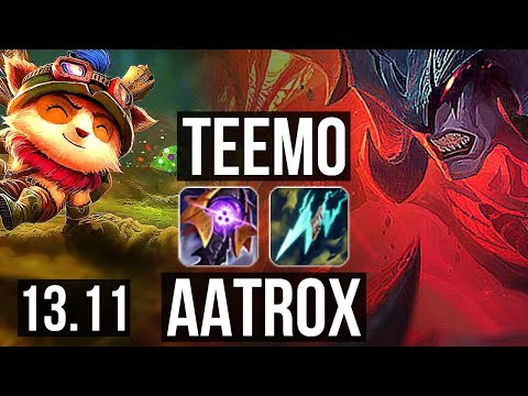 TEEMO vs AATROX (TOP) | Rank 4 Teemo, 4/2/13, 300+ games | KR Master | 13.11