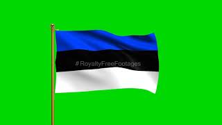 Estonia National Flag | World Countries Flag Series | Green Screen Flag | Royalty Free Footages