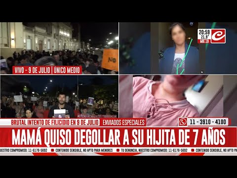Mama quiso degollar a su hijita de 7 años: 9 de Julio reclama justicia