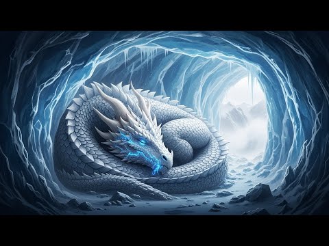 Sleeping Next to a Giant Ice Dragon | Blizzard Cave Ambience & Creature Comfort