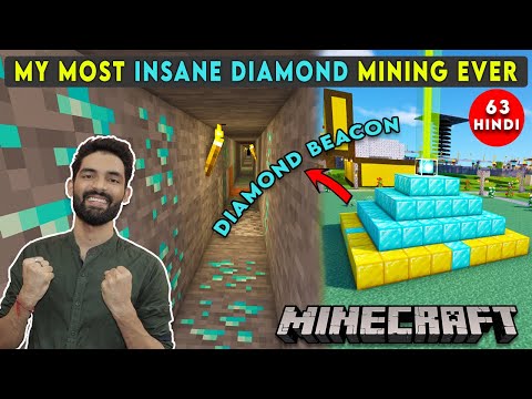 THE MOST INSANE DIAMOND MINING EVER - MINECRAFT SURVIVAL GAMEPLAY IN HINDI #63